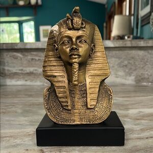 Vintage Gold King Tutankhamen Bust Sculpture